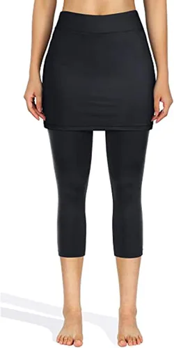 Vista 3 de HJYUZP Sweatpants for Women Leggings Pockets Tennis Capris Sports Skirted Women Yoga Legging Skirts Sweatpants for Women