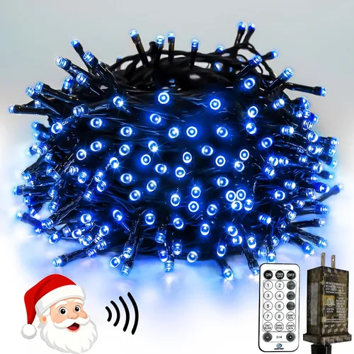 Vista 23 de Luces de Navidad controladas por voz con control remoto, cadena de 300 luces LED de 99 pies para interiores y exteriores con 12 modos, 3