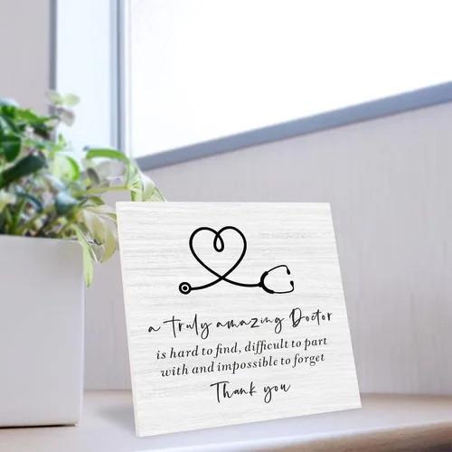 Vista 3 de Letrero de madera con texto en inglés "Doctor Wood", regalo de agradecimiento para médicos y enfermeras, regalos únicos para hombres y mujeres