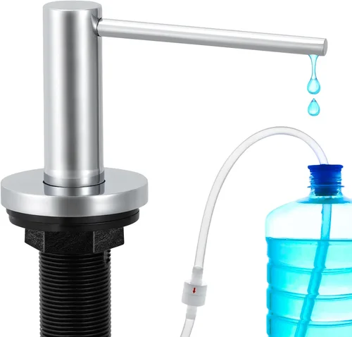 Vista 8 de Gappo Dispensador de jabón mejorado para fregadero de cocina, níquel cepillado, bomba de encimera de acero inoxidable, dispensador de jabón