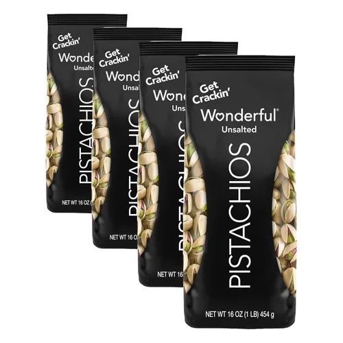 Vista 9 de Wonderful Pistachios In-Shell - Nueces sin sal, bolsa resellable de 16 onzas, aperitivos de proteínas, sin gluten, aperitivos saludables para adultos