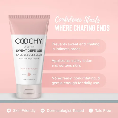 Vista 2 de Coochy Loción de protección íntima Sweat Defense Desodorante en crema calmante para el cuidado femenino Peony Prowess, 3.4 onzas