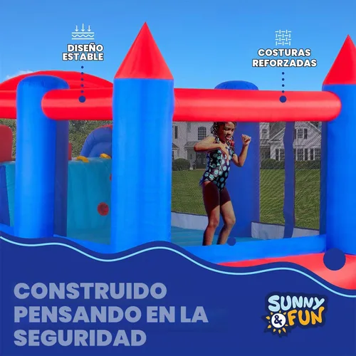 Vista 2 de Sunny & Fun Castillo animoso inflable con doble diapositiva