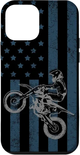 Vista 16 de Dirt Bike US Flag Vintage Motocross Racing Case for iPhone 17