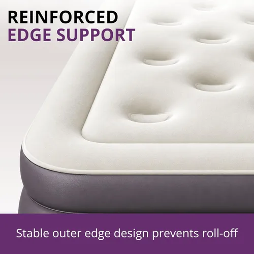 Vista 4 de Beautyrest Sky Rise - Colchón de aire tamaño individual con bomba integrada, cama inflable elevada de 18 pulgadas con parte superior cómoda, soporte