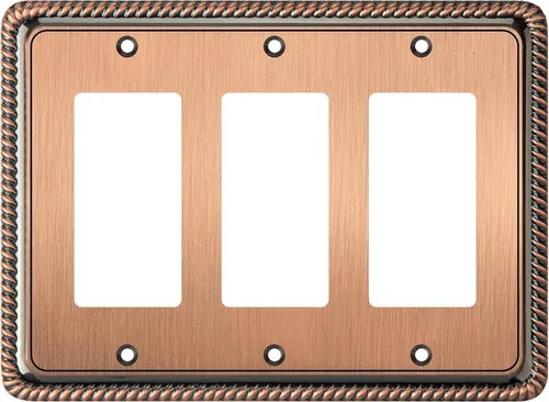 Vista 54 de Henne Bery Rope Edge - Placa decorativa de pared para interruptor (placa lisa, 2 unidades, bronce antiguo)
