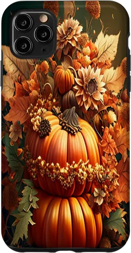 Vista 13 de iPhone 16 Vintage hojas caídas otoño calabaza especia feliz otoño caso