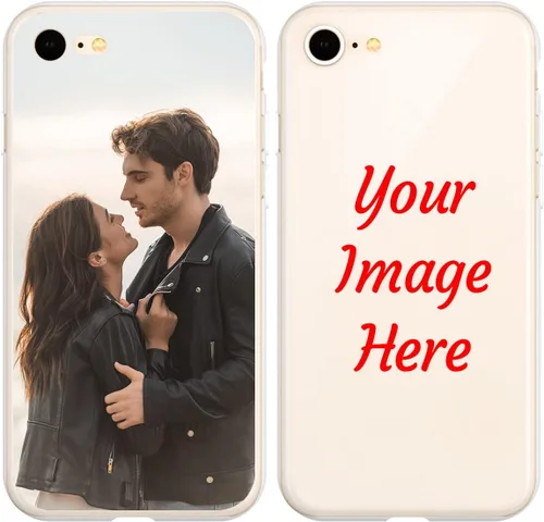 Vista 9 de Funda de teléfono con foto personalizada para iPhone 7 8 SE 2020 2022, imagen/texto personalizado, cubierta negra suave y delgada, regalo único