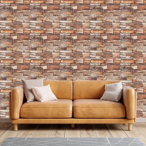 Vista 5 de uxcell Paneles de pared 3D para despegar y pegar, 30 piezas de papel tapiz de ladrillo de espuma para dormitorio, panel de pared de piedra