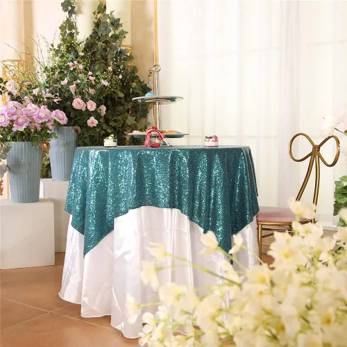 Vista 44 de Eternal Beauty Mantel rectangular cuadrado de 50 x 50 pulgadas para tartas, postres, exposiciones, fiestas, eventos de cumpleaños