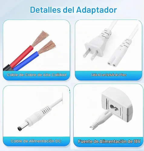 Vista 3 de Adaptador de corriente de 18 V compatible con Cricut Explore air 2/Expression 2/Maker/Explore/Explore Air/Explore