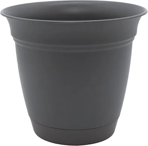 Vista 12 de The HC Companies Eclipse Maceta redonda de 6 pulgadas, con platillo, maceta para interiores y exteriores, para flores, verduras y hierbas, negro