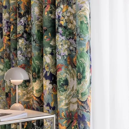 Vista 12 de SUOUO - Cortinas opacas vintage de color marrón moca, 2 paneles de 84 pulgadas Watercolor Yellow Botanical Leaf,Farmhouse,Thermal Insulated,Room