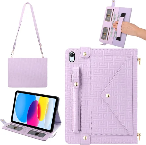 Vista 130 de Funda tipo bolso para iPad mini de 5ª/4ª/3ª/2ª/1ª generación de 7.9 pulgadas, Techcircle funda ligera tipo folio con soporte bandolera con billetera