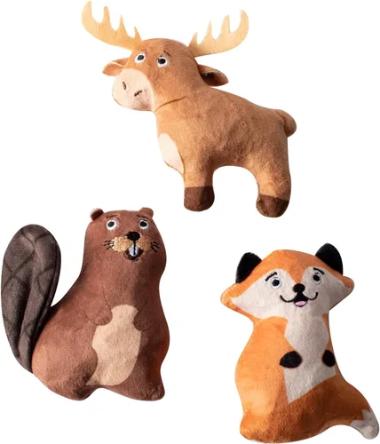 Vista 8 de Fringe Studio Juguete de peluche para perro, juego de 3 piezas, Feelin' Frosty, colección Wagsdale (662026)