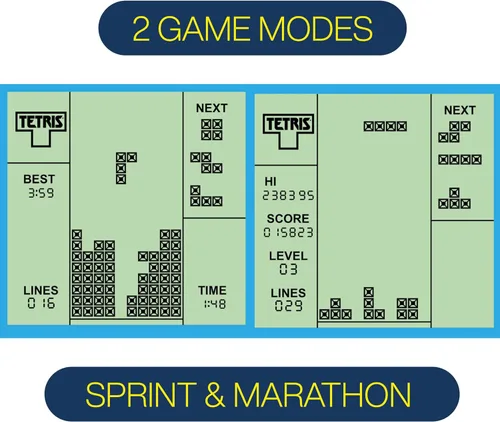 Vista 2 de Tetris Desktop Arcade - Consola de juegos portátil portátil con modos de sprint y maratón, videojuegos electrónicos clásicos para niños y adultos