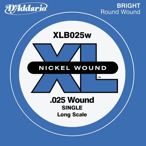 Vista 21 de D'Addario XLB020P Guitarra Bajo de Acero Liso Cuerda Simple, Escala Larga, .020