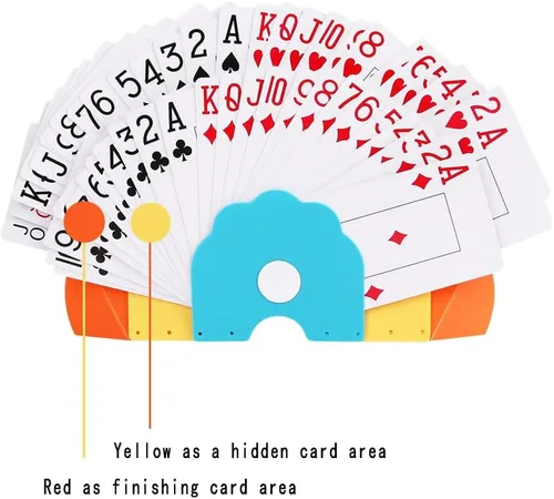 Vista 3 de Portadores de Cartas para Jugar Cartas: Portadores de Cartas de Plástico Portátiles sin Manos para Niños, Regalo para Fiestas de Póquer y Noches