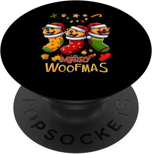 Vista 6 de Chow Chow Santa Claus Christmas Stocking Dog X-Mas Dogs PopSockets MagSafe PopGrip for iPhone
