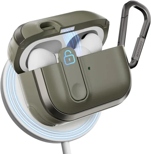 Vista 31 de MAGEASY Odyssey - Funda para AirPods Pro 2, funda resistente para AirPods Pro con bloqueo seguro, clip de mosquetón para protección a prueba