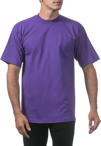 Vista 5 de Pro Club - Camiseta de manga corta para hombre, algodón pesado, cuello redondo