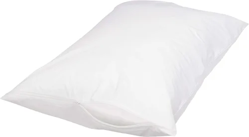 Vista 12 de Amazon Basics Protector de almohada hipoalergénico 100% algodón estándar transpirable con cremallera, lavable a máquina, blanco, 27 x 21 pulgadas