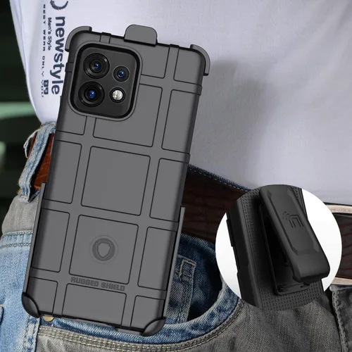 Vista 7 de Funda con clip para Motorola Edge Plus (2023), Nakedcellphone Special Ops Armor Funda protectora resistente y [trinquete giratorio] Funda de clip