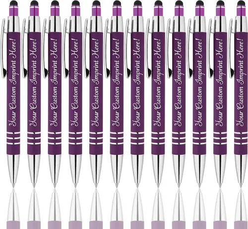 Vista 7 de Bolígrafos personalizados: el bolígrafo Hottie de goma suave al tacto con punta de lápiz óptico es un elegante bolígrafo de metal premium, tinta