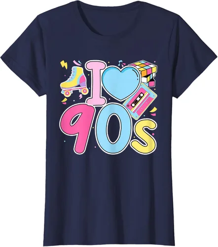 Vista 44 de I Love 90's Retro Style Nostalgia Vibe Funny 1990's Party T-Shirt Negro