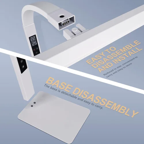 Vista 5 de Lámpara de escritorio LED para oficina en casa, luz de trabajo de computadora de arquitecto, atenuación continua de temperatura de color táctil
