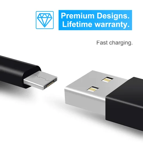 Vista 5 de FastSnail Cable de carga plano de extensión de 164 pies y cable de sincronización de datos para PS4para controladores Xbox One para Kindle Fire
