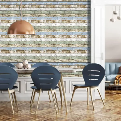 Vista 7 de Commomy 3D Wall Panels Self-Adhesive Wood Effect Pack of 10 30 x 30 cm