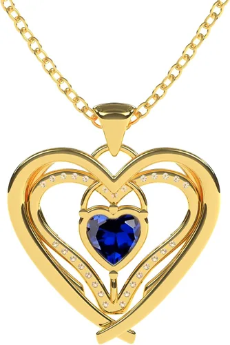 Vista 7 de BB Gold Birthstone Necklace for Women Birthstone Jewelry for Mom Necklace with Heart Pendant - 14K Gold Plated Sterling Silver Heart Necklace Gift