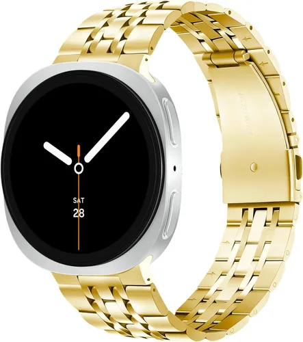 Vista 8 de Correas sin huecos compatibles con Samsung Galaxy Watch 8 de 1.575 pulgadas/1.732 pulgadas/Classic 1.811 pulgadas 2025, repuesto de metal de acero