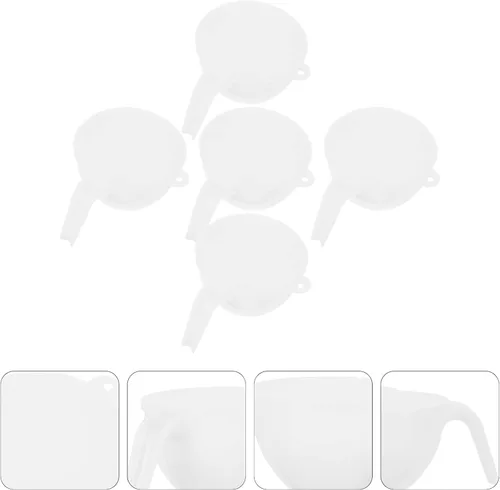 Vista 8 de Happyyami Juego de 5 cuencos de plástico ABS para hornear con tapas, 33.8 fl oz, blanco, clásico, cuenco
