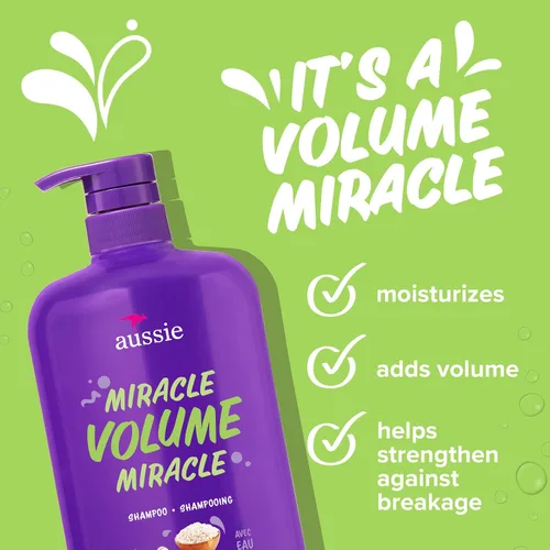 Vista 3 de Aussie Miracle Volume Champú, sin parabenos, voluminizante, 30.4 onzas, paquete de 4