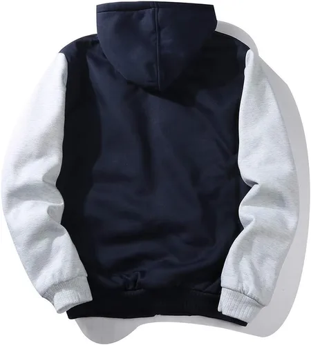 Vista 3 de ZITY - Sudadera de invierno con capucha y cremallera para hombre, chaqueta abrigada de vellón, con forro de Sherpa
