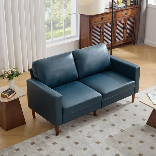 Vista 24 de Kingfun Silla decorativa, sillas de sala de estar, sillón de lectura de chenilla, de mediados de siglo con pie de madera maciza, decoración moderna