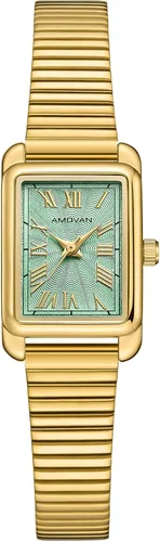 Vista 8 de Relojes dorados para mujer, pulsera pequeña, delicada caja rectangular, reloj de pulsera vintage, reloj de pulsera de cuarzo para mujer, para el día