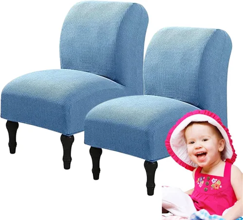 Vista 41 de Fundas elásticas para silla sin brazos, extraíbles y lavables, de elastano jacquard sin reposabrazos, protector de muebles para sala de estar, Verde