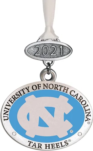 Vista 59 de Adorno de Alabama sin fecha Adorno de árbol de Navidad esculpido a mano Incrustación de metal de peltre Alma Mater intrincadamente elaborada