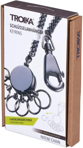 Vista 20 de Troika Llavero de cadena de patente con 6 anillos (KR1060MA)