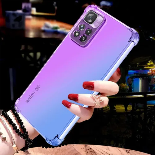 Vista 5 de Funda para Redmi Note 11 Pro 5G/Redmi Note 11E Pro, funda transparente para teléfono con degradado, delgada, antiarañazos, flexible, funda