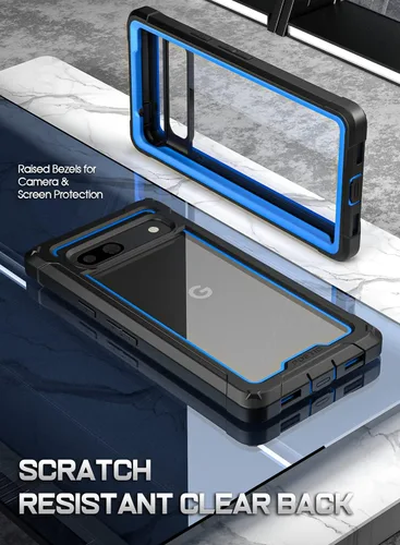 Vista 3 de Poetic Guardian - Funda compatible con Pixel 7A 5G, protector de pantalla integrado que funciona con identificación de huellas dactilares, híbrida