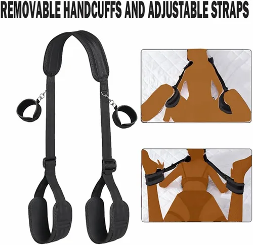 Vista 5 de BDSM - Kit de restricciones para cama sexual, juguetes de cuerda, esposas peludas, juego de puños de mano para adultos adultos para dormitorio, kit