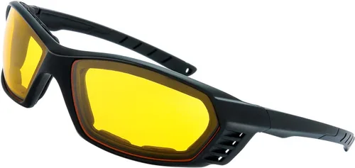 Vista 24 de Gafas de Motocicleta con Marco Acolchado y Lentes que Bloquean 100% UVB/UVB para Actividades al Aire Libre y Deportes 10-mate/negro brillante