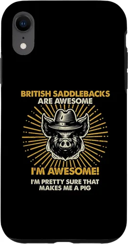 Vista 8 de iPhone 15 Pig Dad Mom Awesome - Farmer Breeder British Saddlebacks Case