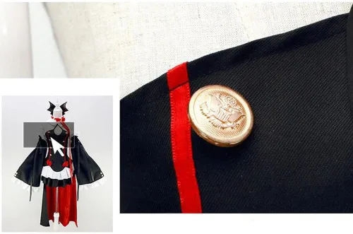 Vista 3 de Vestido de disfraz de anime con mangas acampanadas, conjunto completo con accesorio para mujer