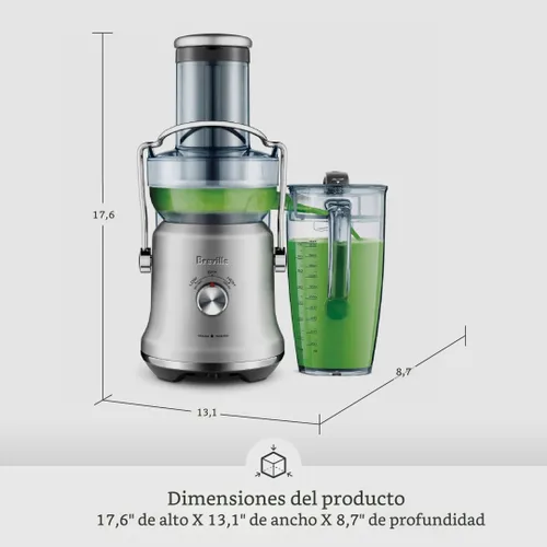 Vista 6 de Breville BJE530BSS Fuente de Jugo Cold Plus, 70 fl oz, Acero inoxidable cepillado