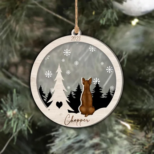 Vista 82 de Nazenti Adorno de Navidad conmemorativo personalizado, regalo personalizado de recuerdo de perro, condolencias por pérdida de mascotas, sabueso